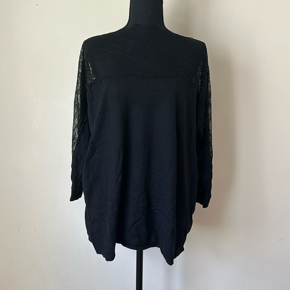 Lace neck sweater